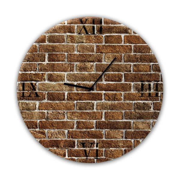 Nástenné hodiny Styler Glassclock Red Brick, ⌀ 30 cm