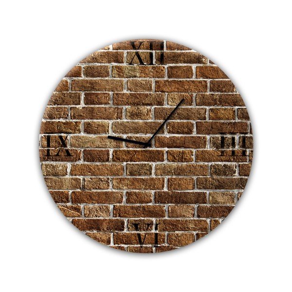 Nástenné hodiny Styler Glassclock Red Brick, ⌀ 30 cm
