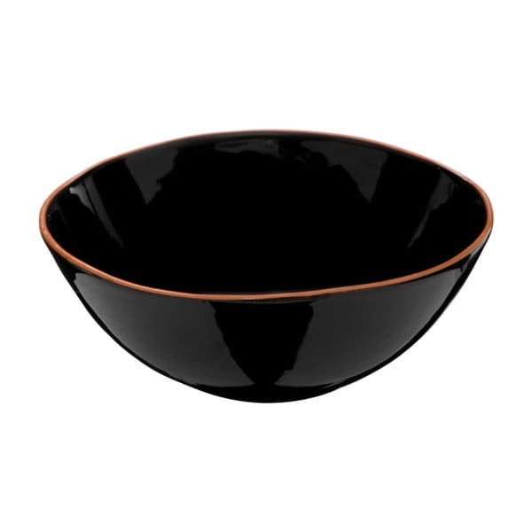Čierna šalátová misa z glazovanej terakoty Premier Housewares Calisto, ⌀ 28 cm