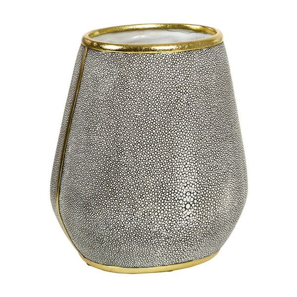 Sivá váza s detailmi v zlatej farbe Santiago Pons Pearl
