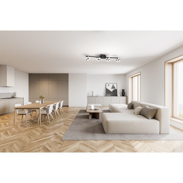 Čierno-biele LED stropné svietidlo 9,5x78 cm Ray – Fischer & Honsel-image-1