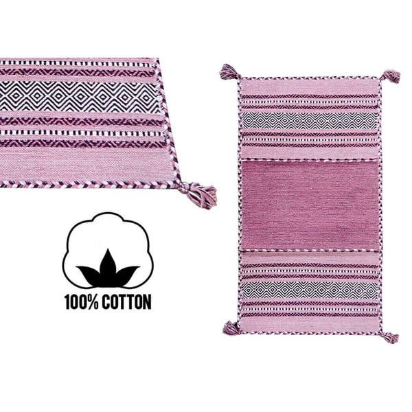 Ružový bavlnený koberec Webtappeti Antique Kilim, 120 x 180 cm-image-2