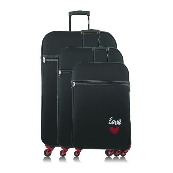Sada 3 tmavomodrých cestovných kufrov na kolieskach INFINITIF Love