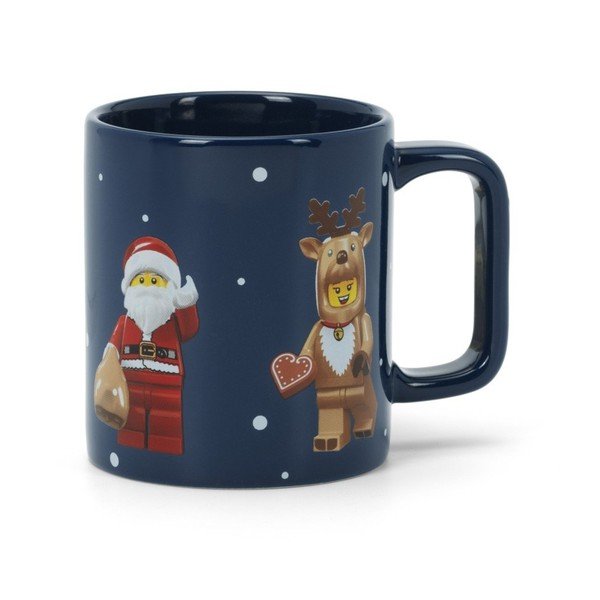 Tmavomodrý keramický detský hrnček 300 ml Christmas Minifigures – LEGO®