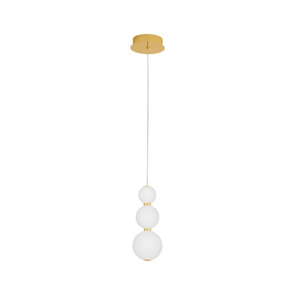 Biele/v zlatej farbe kovové LED závesné svietidlo so skleneným tienidlom ø 10 cm Perla – Nova Luce