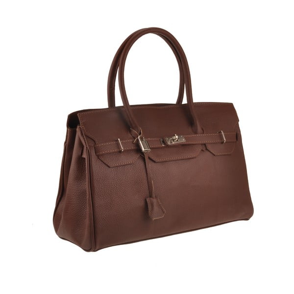 Hnedá kožená kabelka Florence Bags Gallina
