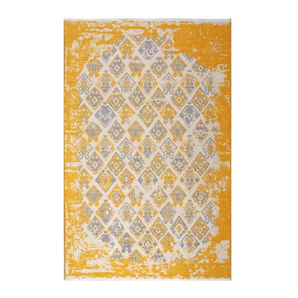 Žlto-sivý obojstranný koberec Maleah, 180 × 120 cm
