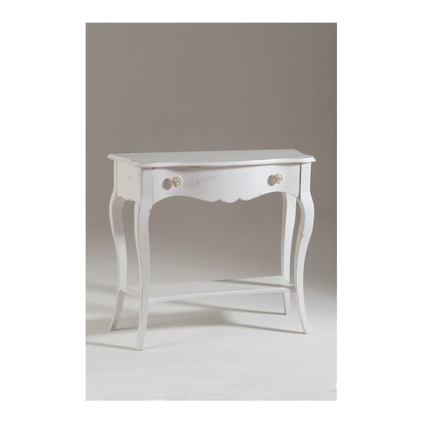 Biely drevený konzolový stolík Castagnetti Sheila
