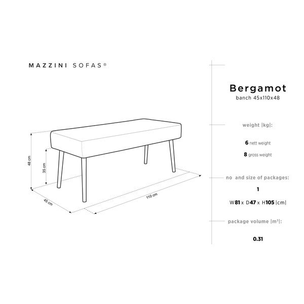Hnedá lavica Mazzini Sofas Bergamot-image-2