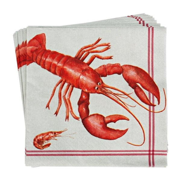 Sada 20 papierových obrúskov Butlers Aprés Lobster