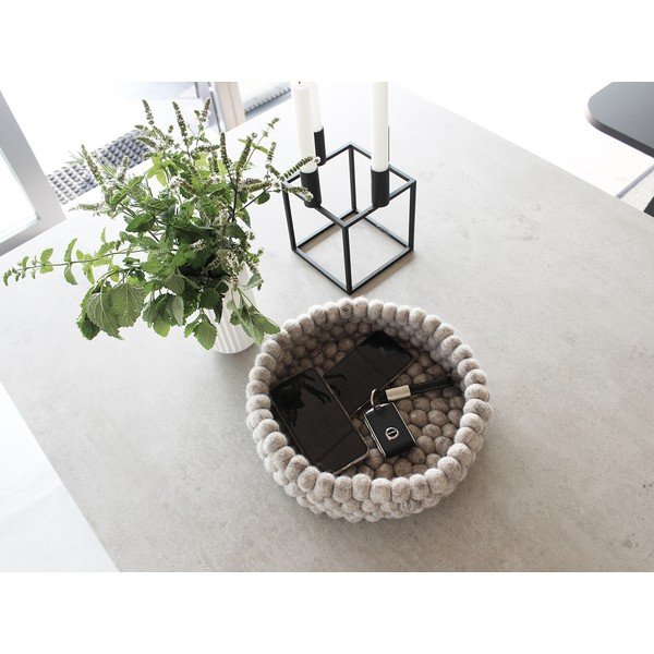 Pieskovohnedý guľôčkový vlnený úložný košík Wooldot Ball Basket, ⌀ 28 cm-image-1