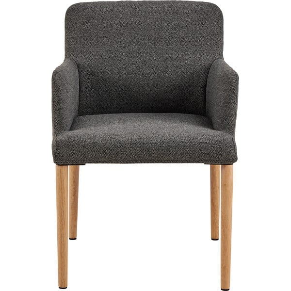 Sivé čalúnené jedálenské kreslo s podrúčkami Zoe – Actona-image-3