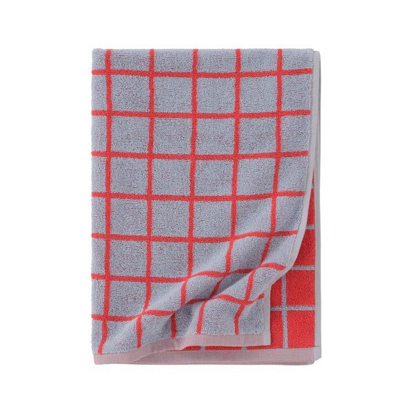 Červený/svetlomodrý bavlnený uterák 50x70 cm Grid – Jotex