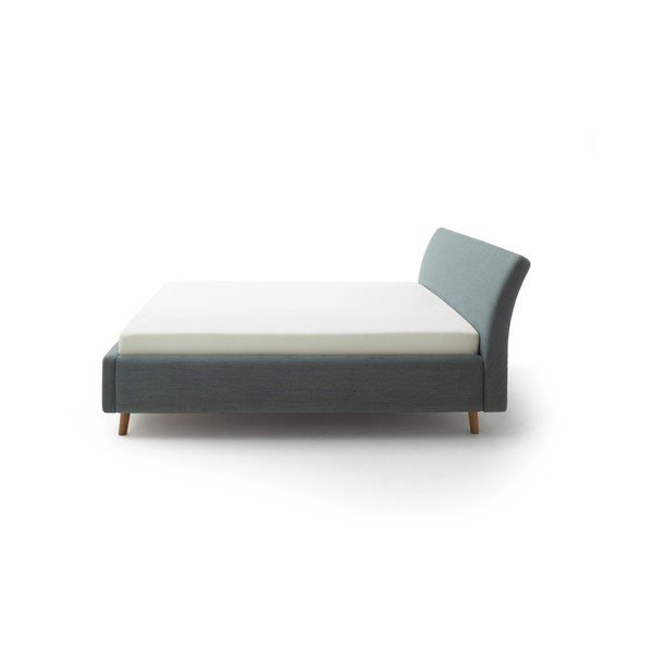 Zelená/modrá čalúnená dvojlôžková posteľ s úložným priestorom s roštom 160x200 cm Mila – Meise Möbel-image-4