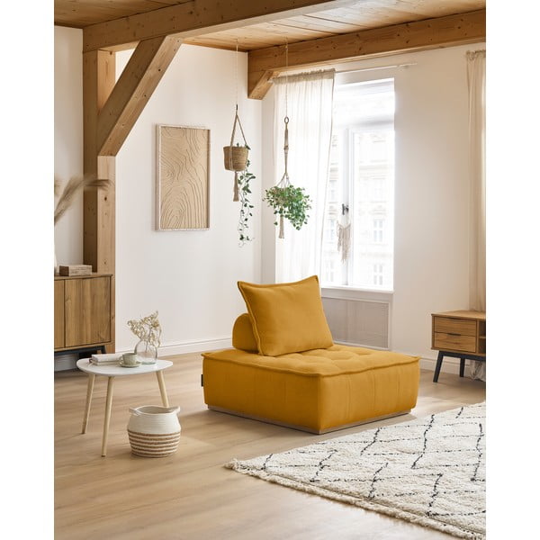 Ženilkové kreslo v horčicovej farbe Elisa – Bobochic Paris-image-1