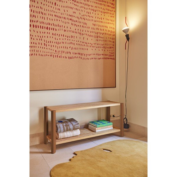 Regál v dekore duba v tehlovej farbe/v svetlo prírodnej farbe 126x59x43 cm Bona – Teulat-image-1