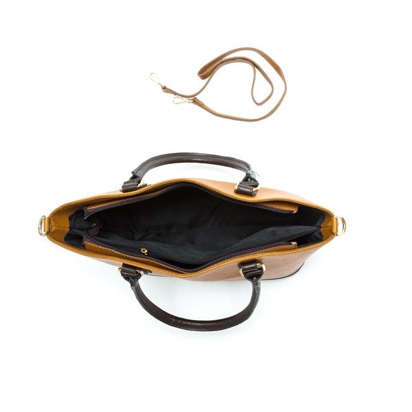 Koňakovo hnedá kožená kabelka Isabella Rhea no. 464-image-3