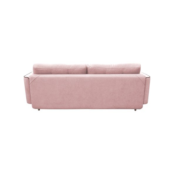 Ružová trojmiestna rozkladacia pohovka so svetlými nohami Mazzini Sofas Ivy-image-3