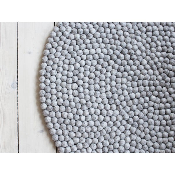 Pieskovohnedý guľôčkový vlnený koberec Wooldot Ball rugs, ⌀ 140 cm