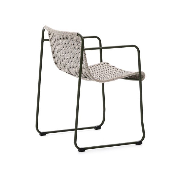 Sivozelená kovová záhradná stolička Maurina – Kave Home-image-4