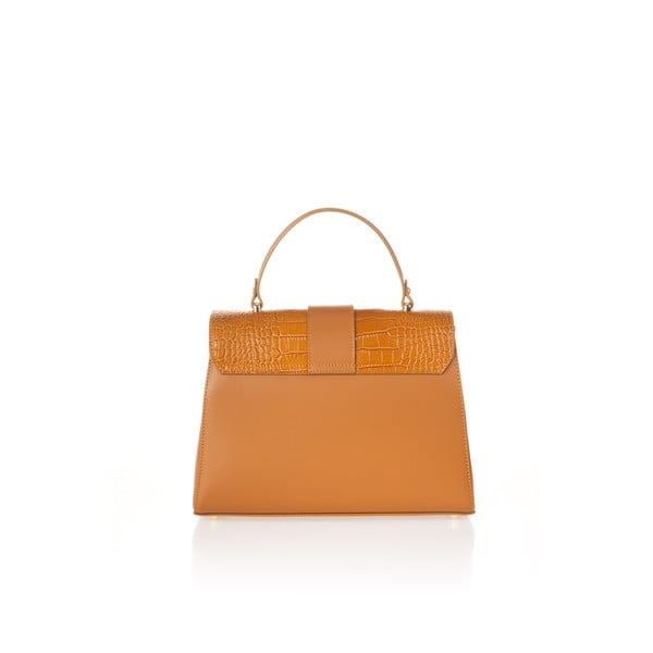 Oranžová kožená kabelka Federica Bassi Marta-image-2