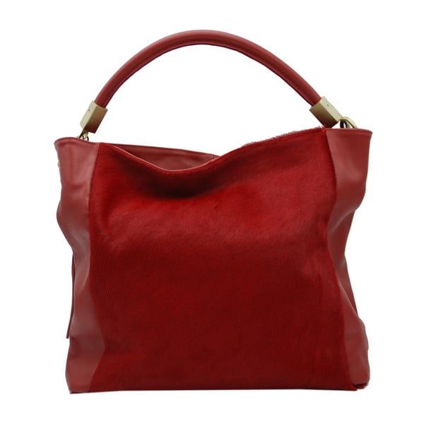 Červená kabelka z pravej kože Andrea Cardone Sarmuto