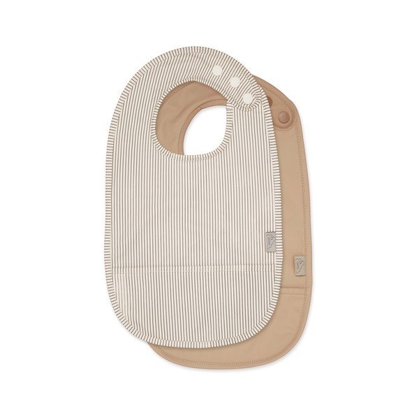 Béžové podbradníky v súprave 2 ks Classic Stripes Camel – Cam Cam Copenhagen