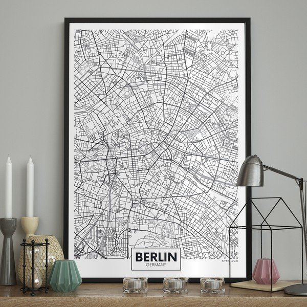 Nástenný plagát v ráme MAP/BERLIN, 70 x 100 cm-image-1