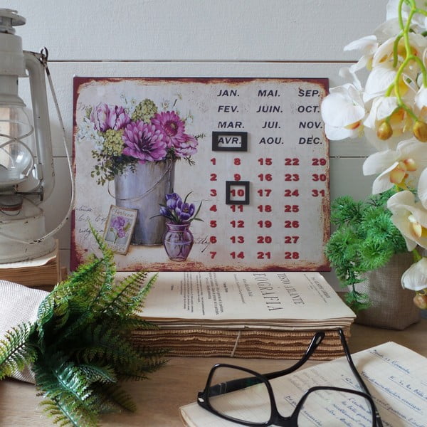 Stolový kovový kalendár Lilac