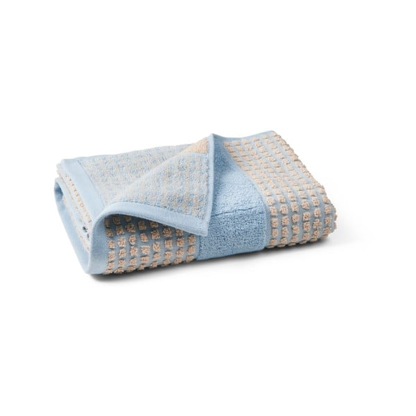 Svetlomodro-béžový uterák z bio bavlny 50x100 cm Check - JUNA-image-2
