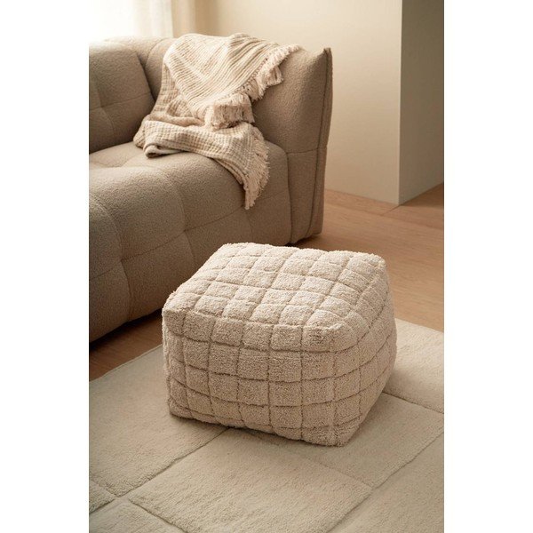 Krémovobiely taburet Check – Ellos Home-image-1