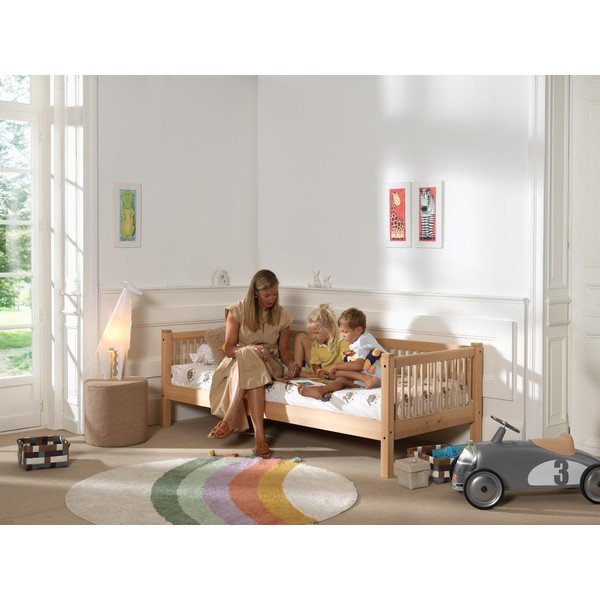 Detská posteľ z bukového dreva s roštom 90x200 cm v prírodnej farbe Forrest – Vipack-image-3