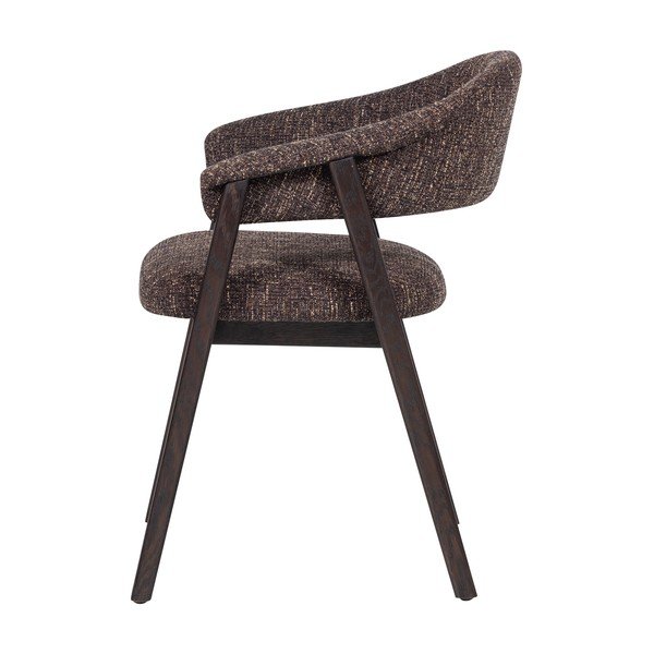 Tmavohnedá čalúnená jedálenská stolička s podrúčkami Tunar – WOOOD-image-3