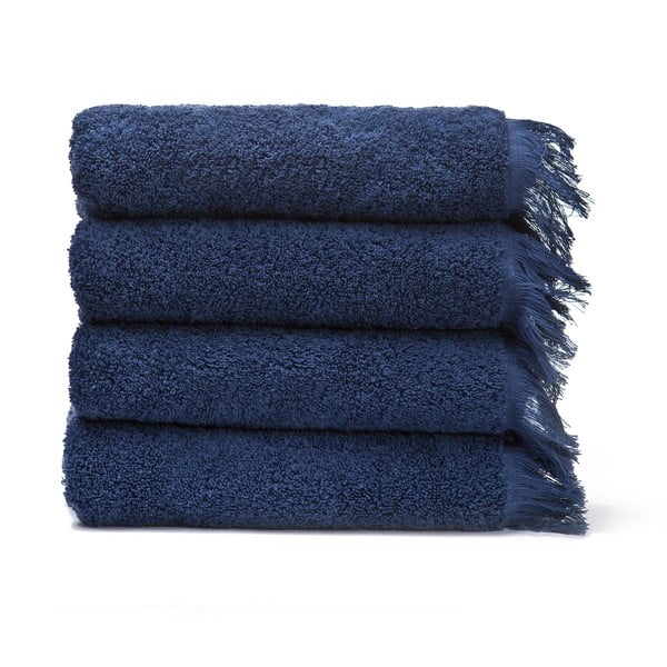 Sada 4 modrých bavlnených uterákov Casa Di Bassi Bath, 50 × 90 cm