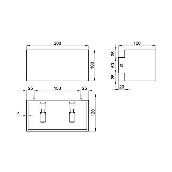 Čierne nástenné svietidlo Sollux Geo Maxi-image-1
