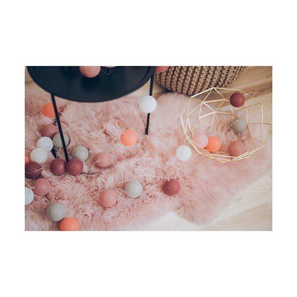 Pomarańczowo-różowa girlanda świetlna z żarówkami LED LUKKA, 30 lampek-image-2