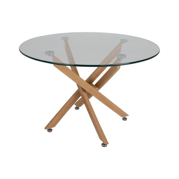 Jedálenský stôl so sklenenou doskou Canett Luri, ø 100 cm