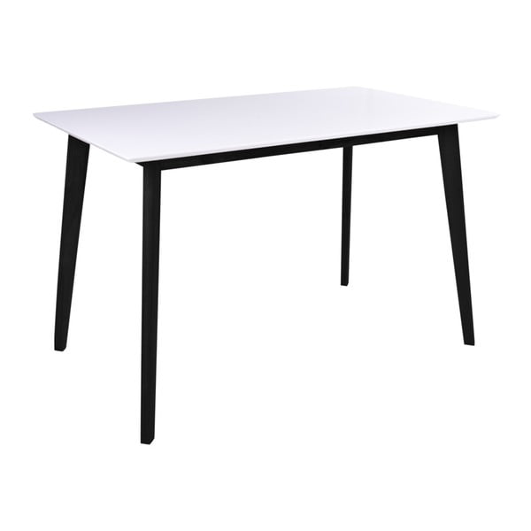 Biely jedálenský stôl s čiernou konštrukciou Bonami Essentials Vojens, 120 x 70 cm-image-1