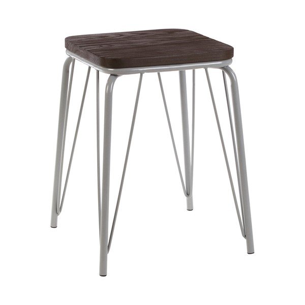 Sivá/v tmavo prírodnej farbe stolička z brestového dreva District – Premier Housewares