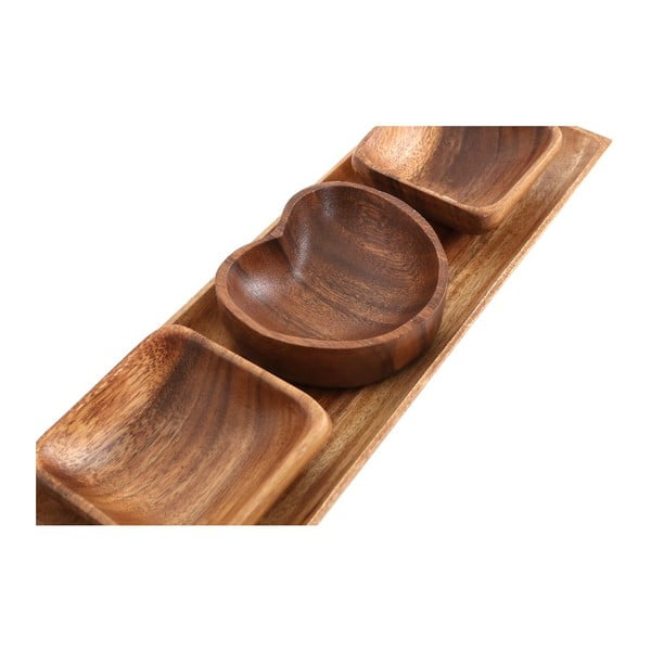 Servírovacie misky s táckou 4 ks Kora – Premier Housewares-image-4