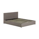 Sivá čalúnená dvojlôžková posteľ s úložným priestorom s roštom 180x200 cm Nahiri – Kave Home