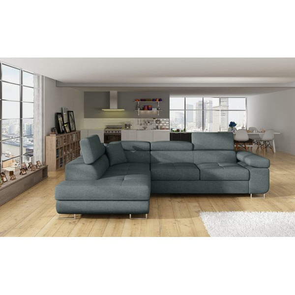 Modrá rozkladacia/s úložným priestorom rohová pohovka (ľavý roh/do L) Anton – ELTAP-image-1