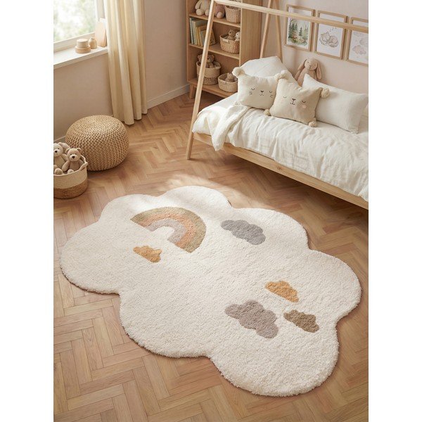 Krémovobiely prateľný/ručne tkaný bavlnený detský koberec 140x200 cm Snuggle Willy – Hanse Home-image-1