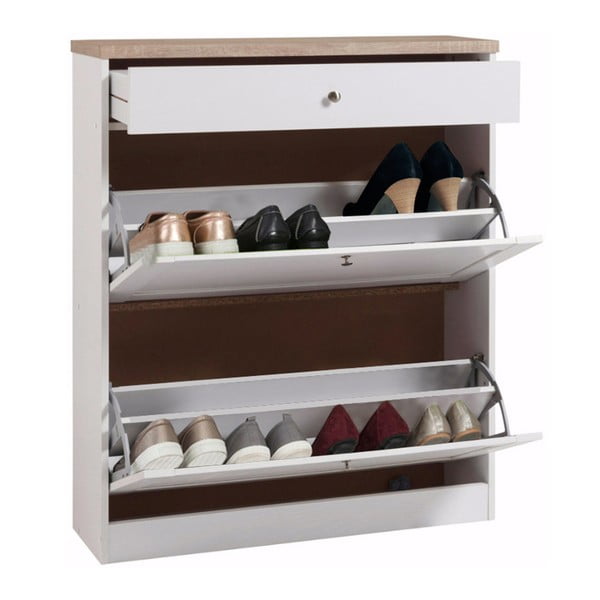 Biela skrinka na topánky so zásuvkou Støraa Hector, 2 priehradky-image-1