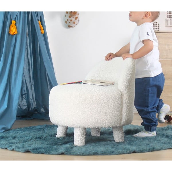 Biele detské kresielko z textílie bouclé Moouv – Artie-image-2