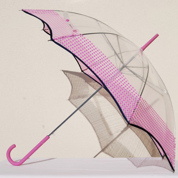 Dáždnik Alvarez Vichy Transparent Pink