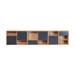 Čierna nízka komoda v dekore duba 267x61 cm Mistral - Hammel Furniture