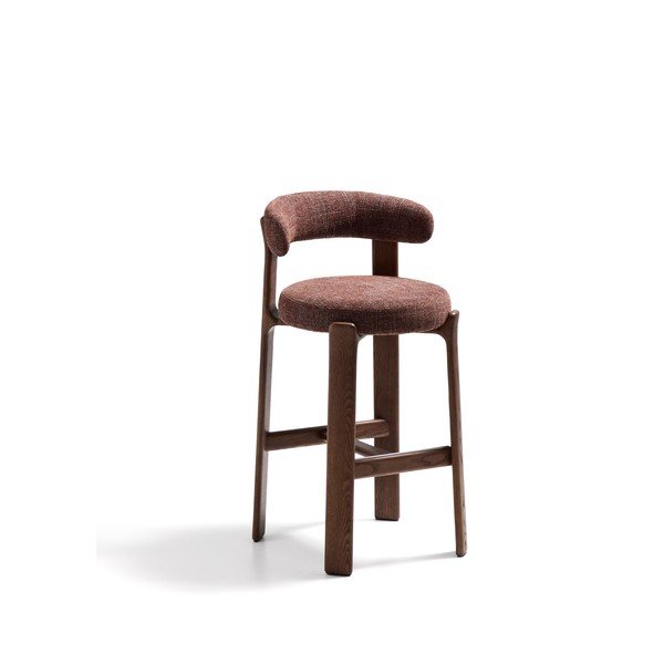 Hnedá/v tmavo prírodnej farbe barová stolička z jaseňového dreva (výška sedadla 75 cm) Granite – Kave Home