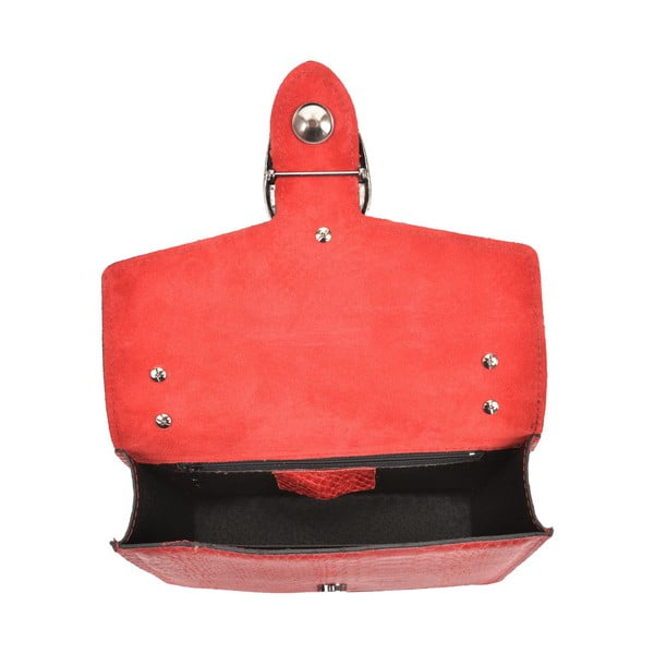 Červená kožená listová kabelka Renata Corsi Fiona-image-3