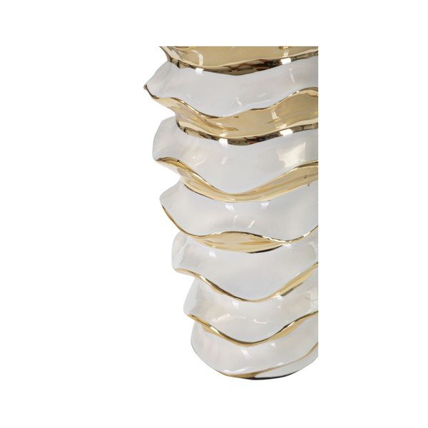 Biela/v zlatej farbe keramická stolová lampa s textilným tienidlom (výška  53 cm) Glam Space – Mauro Ferretti-image-2